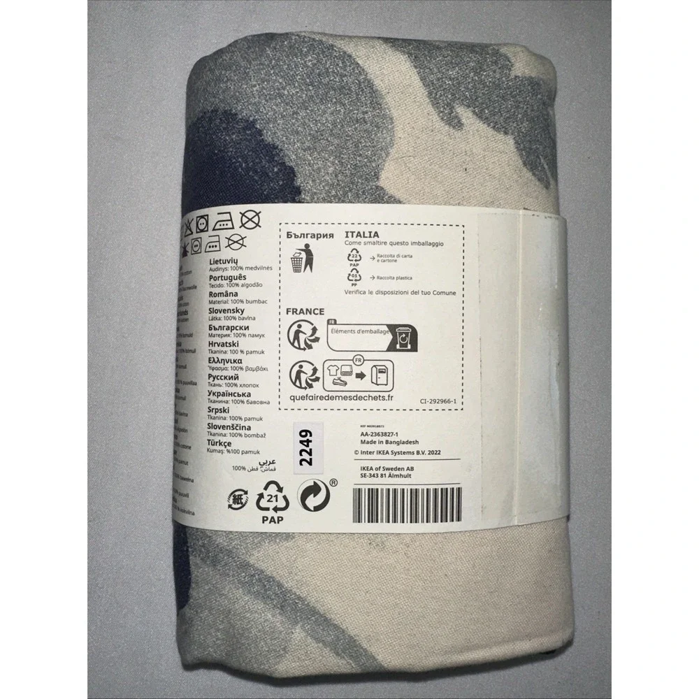 Ikea Sommarflox Tablecloth Round Off White/beige‎ Floral, 59